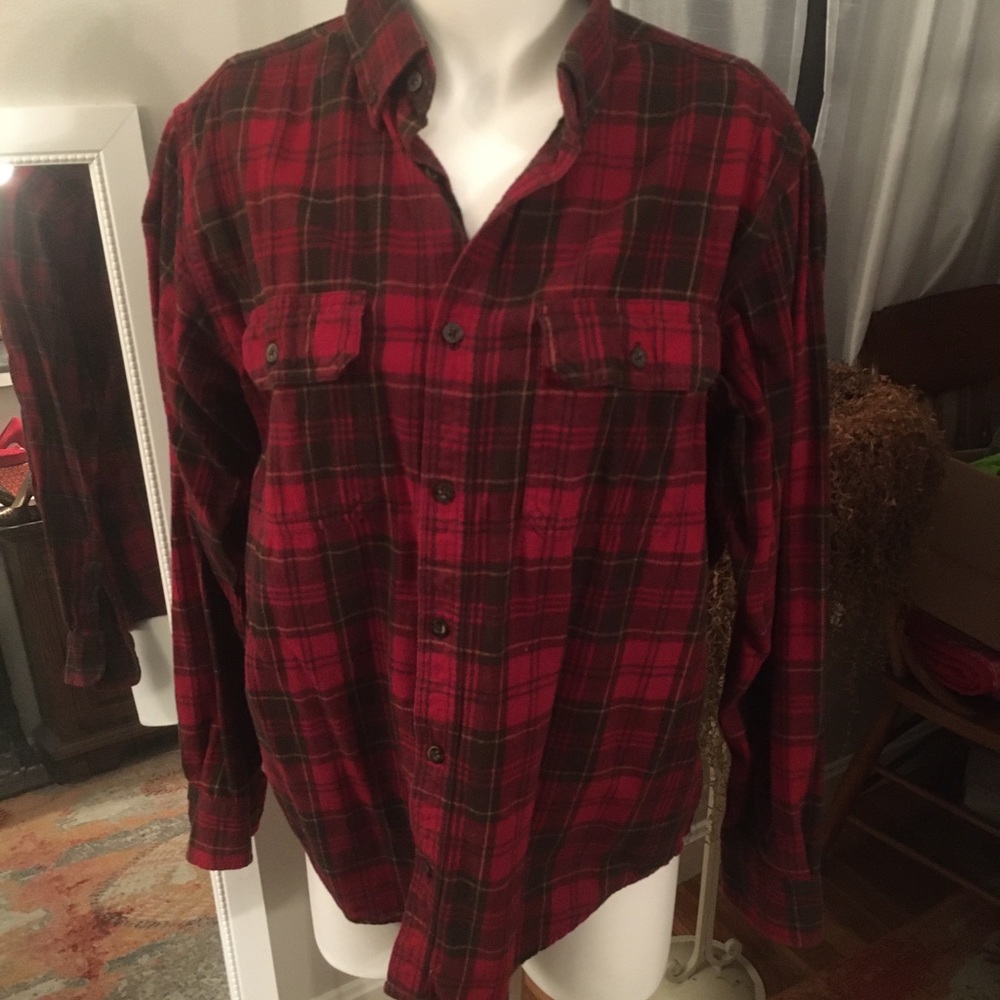 Faded Glory red flannel button down shirt